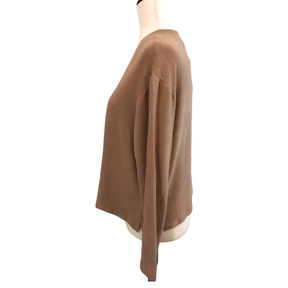 Leset Lori V-Neck Sweater Dune Camel Color Size Medium New - Picture 9 of 11